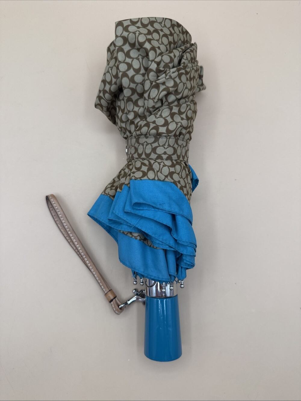 COACH Signature C Automatic Umbrella Mint